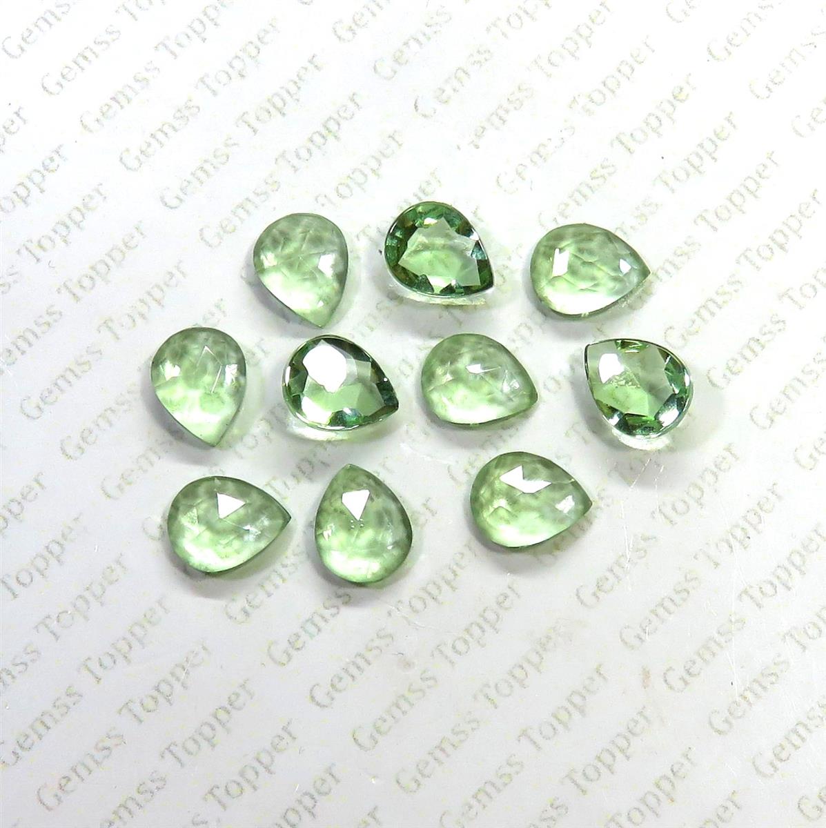 Green Amethyst 9x12 mm Pear Rose Cut